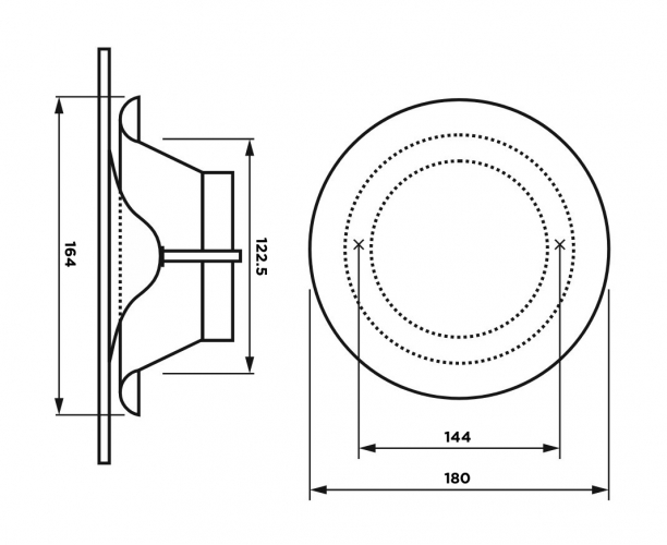 Анемостат со стеклянной внешней частью FOZA D 125 мм. RAL 9003